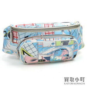 PRADA Comic Leather Belt Bag Triangle Logo Waist Body Belt Bum Bum James Jean